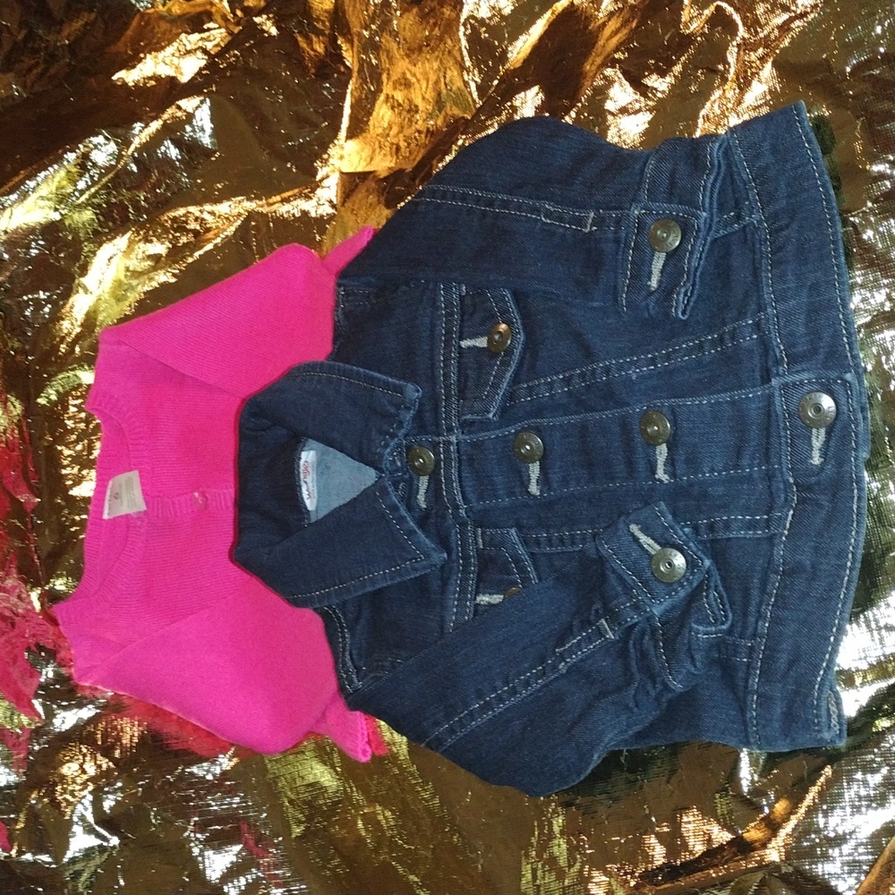 Wrangler Denim Jacket (3-6) & Carter Pink Sweater (6)